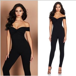 Nookie off the shoulder black jumpsuit